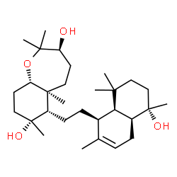 ChemSpider 2D Image | (3S,5aS,6S,7R,9aS)-6-{2-[(1S,4aS,5S,8aR)-5-Hydroxy-2,5,8,8-tetramethyl-1,4,4a,5,6,7,8,8a-octahydro-1-naphthalenyl]ethyl}-2,2,5a,7-tetramethyldecahydro-1-benzoxepine-3,7-diol | C30H52O4