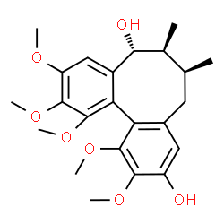 ChemSpider 2D Image | (6S,7S,8R)-1,2,10,11,12-Pentamethoxy-6,7-dimethyl-5,6,7,8-tetrahydrodibenzo[a,c][8]annulene-3,8-diol | C23H30O7