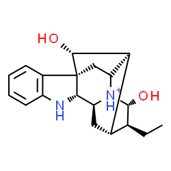 ChemSpider 2D Image | (2beta,7beta,17R,20beta,21alpha)-17,21-Dihydroxy-2,7,19,20-tetrahydro-7,17-cyclosarpagan-4-ium | C19H25N2O2