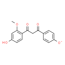 ChemSpider 2D Image | 4-[3-(4-Hydroxy-2-methoxyphenyl)-3-oxopropanoyl]phenolate | C16H13O5