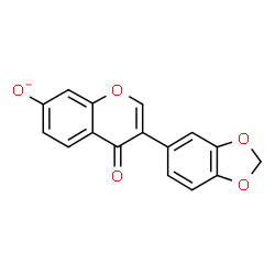 ChemSpider 2D Image | 3-(1,3-Benzodioxol-5-yl)-4-oxo-4H-chromen-7-olate | C16H9O5