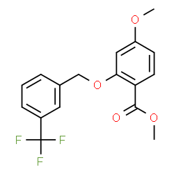 ChemSpider 2D Image | Methyl 4-methoxy-2-{[3-(trifluoromethyl)benzyl]oxy}benzoate | C17H15F3O4