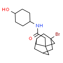 ChemSpider 2D Image | 2-(3-Bromoadamantan-1-yl)-N-(4-hydroxycyclohexyl)acetamide | C18H28BrNO2