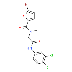 ChemSpider 2D Image | 5-Bromo-N-{2-[(3,4-dichlorophenyl)amino]-2-oxoethyl}-N-methyl-2-furamide | C14H11BrCl2N2O3
