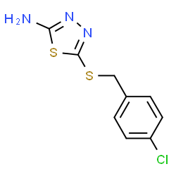 ChemSpider 2D Image | 2-amino-5-(4-chlorobenzylthio)-1,3,4-thiadiazole | C9H8ClN3S2