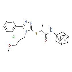ChemSpider 2D Image | N-(Adamantan-1-yl)-2-{[5-(2-chlorophenyl)-4-(3-methoxypropyl)-4H-1,2,4-triazol-3-yl]sulfanyl}propanamide | C25H33ClN4O2S