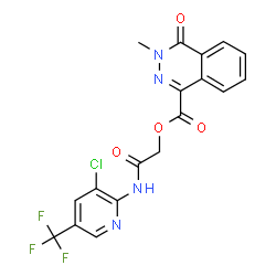 ChemSpider 2D Image | 2-{[3-Chloro-5-(trifluoromethyl)-2-pyridinyl]amino}-2-oxoethyl 3-methyl-4-oxo-3,4-dihydro-1-phthalazinecarboxylate | C18H12ClF3N4O4