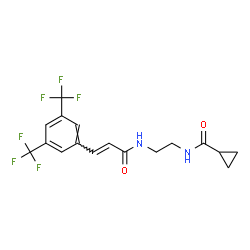 ChemSpider 2D Image | N-[2-({(2E)-3-[3,5-Bis(trifluoromethyl)phenyl]-2-propenoyl}amino)ethyl]cyclopropanecarboxamide | C17H16F6N2O2
