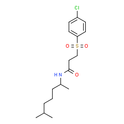 ChemSpider 2D Image | 3-[(4-Chlorophenyl)sulfonyl]-N-(6-methyl-2-heptanyl)propanamide | C17H26ClNO3S