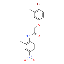 ChemSpider 2D Image | 2-(4-Bromo-3-methylphenoxy)-N-(2-methyl-4-nitrophenyl)acetamide | C16H15BrN2O4
