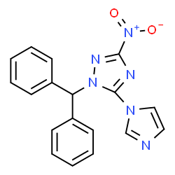ChemSpider 2D Image | 1-(Diphenylmethyl)-5-(1H-imidazol-1-yl)-3-nitro-1H-1,2,4-triazole | C18H14N6O2