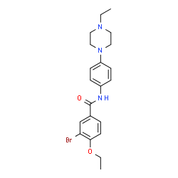 ChemSpider 2D Image | 3-Bromo-4-ethoxy-N-[4-(4-ethyl-1-piperazinyl)phenyl]benzamide | C21H26BrN3O2