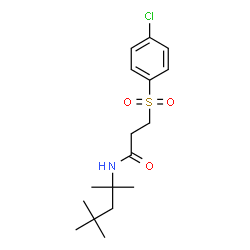 ChemSpider 2D Image | 3-[(4-Chlorophenyl)sulfonyl]-N-(2,4,4-trimethyl-2-pentanyl)propanamide | C17H26ClNO3S