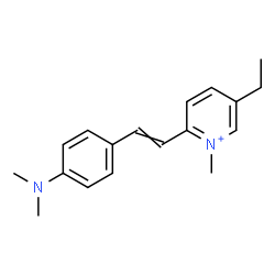 ChemSpider 2D Image | 2-{2-[4-(Dimethylamino)phenyl]vinyl}-5-ethyl-1-methylpyridinium | C18H23N2