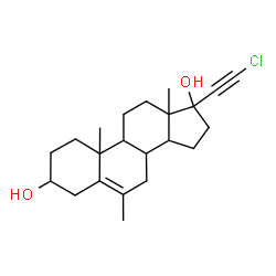 ChemSpider 2D Image | 21-Chloro-6-methylpregn-5-en-20-yne-3,17-diol | C22H31ClO2