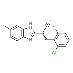 ChemSpider 2D Image | 3-(2-Chloro-6-fluorophenyl)-2-(6-methyl-1H-benzimidazol-2-yl)acrylonitrile | C17H11ClFN3