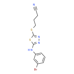 ChemSpider 2D Image | 4-({5-[(3-Bromophenyl)amino]-1,3,4-thiadiazol-2-yl}sulfanyl)butanenitrile | C12H11BrN4S2