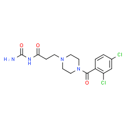 ChemSpider 2D Image | N-Carbamoyl-3-[4-(2,4-dichlorobenzoyl)-1-piperazinyl]propanamide | C15H18Cl2N4O3