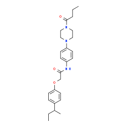 ChemSpider 2D Image | 2-(4-sec-Butylphenoxy)-N-[4-(4-butyryl-1-piperazinyl)phenyl]acetamide | C26H35N3O3