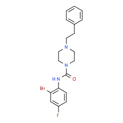 ChemSpider 2D Image | N-(2-Bromo-4-fluorophenyl)-4-(2-phenylethyl)-1-piperazinecarboxamide | C19H21BrFN3O