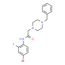 ChemSpider 2D Image | 2-(4-Benzyl-1-piperazinyl)-N-(4-bromo-2-fluorophenyl)acetamide | C19H21BrFN3O