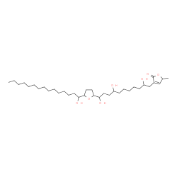 ChemSpider 2D Image | 5-Methyl-3-{2,8,11-trihydroxy-11-[5-(1-hydroxypentadecyl)tetrahydro-2-furanyl]undecyl}-2(5H)-furanone | C35H64O7