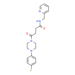 ChemSpider 2D Image | 4-[4-(4-Fluorophenyl)-1-piperazinyl]-4-oxo-N-(2-pyridinylmethyl)butanamide | C20H23FN4O2