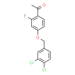 ChemSpider 2D Image | 1-{4-[(3,4-Dichlorobenzyl)oxy]-2-fluorophenyl}ethanone | C15H11Cl2FO2