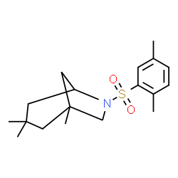ChemSpider 2D Image | 6-[(2,5-Dimethylphenyl)sulfonyl]-1,3,3-trimethyl-6-azabicyclo[3.2.1]octane | C18H27NO2S
