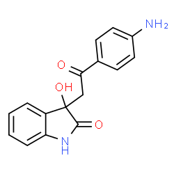 ChemSpider 2D Image | 3-[2-(4-aminophenyl)-2-oxoethyl]-3-hydroxy-1H-indol-2-one | C16H14N2O3