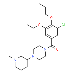 ChemSpider 2D Image | (3-Chloro-5-ethoxy-4-propoxyphenyl)[4-(1-methyl-3-piperidinyl)-1-piperazinyl]methanone | C22H34ClN3O3