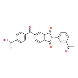 ChemSpider 2D Image | 4-{[2-(3-Acetylphenyl)-1,3-dioxo-2,3-dihydro-1H-isoindol-5-yl]carbonyl}benzoic acid | C24H15NO6