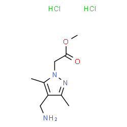 ChemSpider 2D Image | Methyl [4-(aminomethyl)-3,5-dimethyl-1H-pyrazol-1-yl]acetate dihydrochloride | C9H17Cl2N3O2