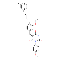 ChemSpider 2D Image | 5-{3-Ethoxy-4-[2-(3-methylphenoxy)ethoxy]benzylidene}-1-(4-methoxyphenyl)-2,4,6(1H,3H,5H)-pyrimidinetrione | C29H28N2O7