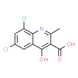 ChemSpider 2D Image | 6,8-Dichloro-4-hydroxy-2-methyl-3-quinolinecarboxylic acid | C11H7Cl2NO3