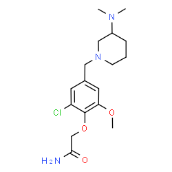 ChemSpider 2D Image | 2-(2-Chloro-4-{[3-(dimethylamino)-1-piperidinyl]methyl}-6-methoxyphenoxy)acetamide | C17H26ClN3O3