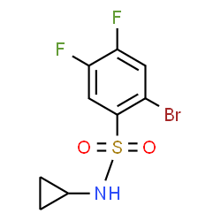 ChemSpider 2D Image | 2-Bromo-N-cyclopropyl-4,5-difluorobenzenesulfonamide | C9H8BrF2NO2S