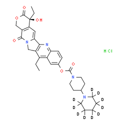 ChemSpider 2D Image | Irinotecan-d10 (hydrochloride) | C33H29D10ClN4O6