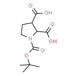 ChemSpider 2D Image | 1-{[(2-Methyl-2-propanyl)oxy]carbonyl}-2,3-pyrrolidinedicarboxylic acid | C11H17NO6