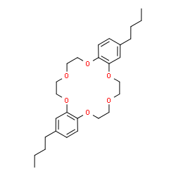 ChemSpider 2D Image | 2,13-Dibutyl-6,7,9,10,17,18,20,21-octahydrodibenzo[b,k][1,4,7,10,13,16]hexaoxacyclooctadecine | C28H40O6