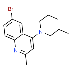 ChemSpider 2D Image | 6-Bromo-2-methyl-N,N-dipropyl-4-quinolinamine | C16H21BrN2