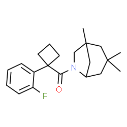 ChemSpider 2D Image | [1-(2-Fluorophenyl)cyclobutyl](1,3,3-trimethyl-6-azabicyclo[3.2.1]oct-6-yl)methanone | C21H28FNO