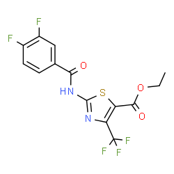 ChemSpider 2D Image | Ethyl 2-[(3,4-difluorobenzoyl)amino]-4-(trifluoromethyl)-1,3-thiazole-5-carboxylate | C14H9F5N2O3S