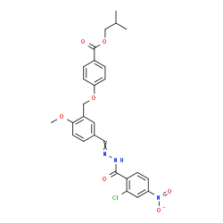 ChemSpider 2D Image | Isobutyl 4-[(5-{[(2-chloro-4-nitrobenzoyl)hydrazono]methyl}-2-methoxybenzyl)oxy]benzoate | C27H26ClN3O7