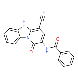 ChemSpider 2D Image | N-(4-Cyano-1-oxo-1,5-dihydropyrido[1,2-a]benzimidazol-2-yl)benzamide | C19H12N4O2