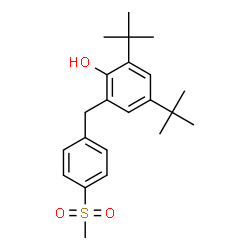 ChemSpider 2D Image | 2,4-Bis(2-methyl-2-propanyl)-6-[4-(methylsulfonyl)benzyl]phenol | C22H30O3S