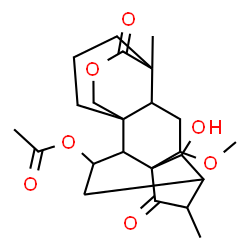 ChemSpider 2D Image | 14-Hydroxy-7-methoxy-15,18-dioxo-18,20-epoxykauran-11-yl acetate | C23H32O7
