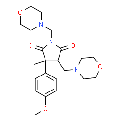 ChemSpider 2D Image | 3-(4-Methoxyphenyl)-3-methyl-1,4-bis(4-morpholinylmethyl)-2,5-pyrrolidinedione | C22H31N3O5