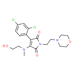 ChemSpider 2D Image | 3-(2,4-Dichlorophenyl)-4-[(2-hydroxyethyl)(methyl)amino]-1-[2-(4-morpholinyl)ethyl]-1H-pyrrole-2,5-dione | C19H23Cl2N3O4