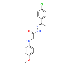 ChemSpider 2D Image | N'-[1-(4-Chlorophenyl)ethylidene]-2-[(4-ethoxyphenyl)amino]acetohydrazide | C18H20ClN3O2